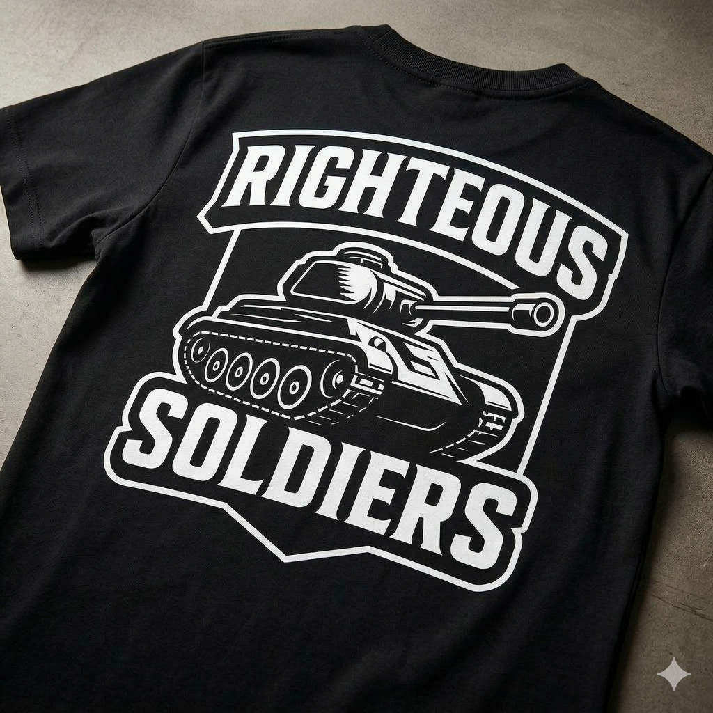BLACK/WHITE RIGHTEOUS SOLDIERS T SHIRT