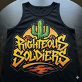 BLACK TANK TOP T SHIRT RIGHTEOUS SOLDIERS CACTUS